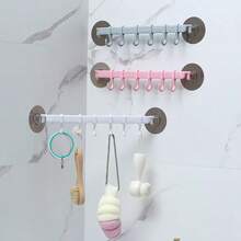 1/23pcs Bathroom Toilet Storage Rack, Suction Cup Hook Rack, Corner Hook Rack, 6 Kitchen Hooks, Bathroom Hooks, Corner Hooks, No-Damage Hooks, Hat Hooks, Towel Hooks, Miscellaneous Hooks - Multicolor - View 4
