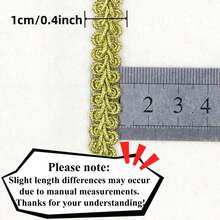 2yd/5yd 2.6cm Gold Lace Trim, Metallic Floral Woven Decorative Ribbon, Suitable For DIY Crafts, Sewing Fabric Edges, Cosplay Costumes, Handmade Accessories - Gold Floral Style - View 3