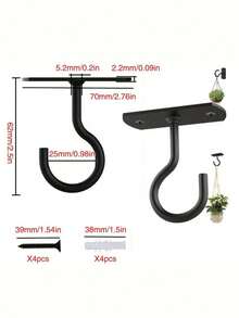 Multifunctional Hangers Strong Weight Capacity Ceiling Hooks To Hold Planters Decor Plants Lights Feeders Easy Install Hardware Hook Set For Garden And Home Garden Stuff Accessories Garden Outdoor Decor Home Room Decor - View 4