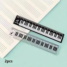 2 buah Penggaris Lurus Not Musik, Penggaris Keyboard Piano Gaya Musik Kreatif, Penggaris Dekorasi Not Musik Lucu, Hadiah Kreatif untuk Pecinta Musik, Penggaris Lurus Kunci Piano Hitam Putih, Penggaris Lurus Skala Garis Staf, Hadiah untuk Guru Musik, Alat Kantor Praktis - Berbagai gaya - View 9