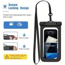 1 buah Kantong Ponsel Tahan Air IPX8 dengan Tali Pergelangan Tangan dan Fungsi Pencahayaan, Tas Kering Layar Sentuh PVC 3D, Tali Serut yang Dapat Diatur, Casing Ponsel Tahan Air Universal, Cocok untuk Ponsel hingga 7,0 Inci, Kompatibel dengan iPhone 17/16/15/14/13/12/11 Pro Max Plus XS dan Galaxy S24/S23/S22, Cocok untuk Berenang, Menyelam, Kayak, Arung Jeram, Pantai, Kolam Renang, Perjalanan Kapal Pesiar, Petualangan Luar Ruangan, Pelindung Ponsel Olahraga Air Portabel, Hadiah Ideal untuk Pelajar dan Penjelajah - MultiWarna - View 4