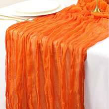 1pc Cheesecloth Table Runner, Semi-Transparent Gauze Tablecloth, Bohemian Or Rustic Style Wedding Table Decor, Suitable For Wedding Decoration, Arch Drapery, Bridal Shower, Holiday Party Decor - Multicolor - View 9