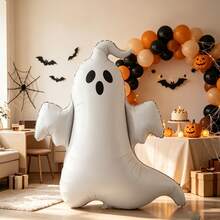 1pc 140cm Extra Large Ghost Cartoon Shaped Toy Balloon, Suitable For Halloween Theme Party, Birthday, Ghost Festival Costume, European And American Halloween, Window Display, Influencer Halloween Decoration, Party Photo Prop Balloon - View 4