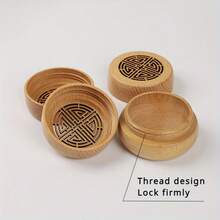 1pc Wooden Aroma Diffuser, Aroma Box And Wooden Ball Set, Vintage Hollow Screw Bottle Cap, Suitable For Home And Car Fragrance Decoration, Strong Volatility And Long-Lasting Scent, Creating A Pleasant And Comfortable Aromatic Environment - Multicolor - View 4