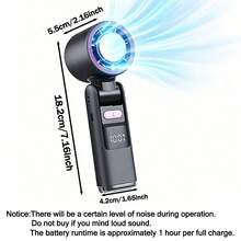 Portable Handheld Cooling Fan, USB Rechargeable Handheld Turbo Fan, High-Speed Cooling Airflow, Mini Cooling Fan, Portable Cooling Fan, Suitable For On-The-Go Use - A - View 3