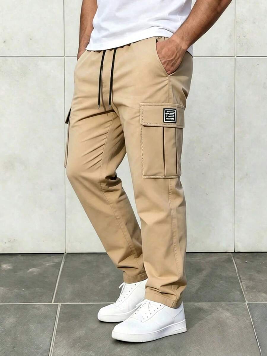 Men's Casual Loose Outdoor Sports Straight Leg Pants Fall - Khaki - View 1