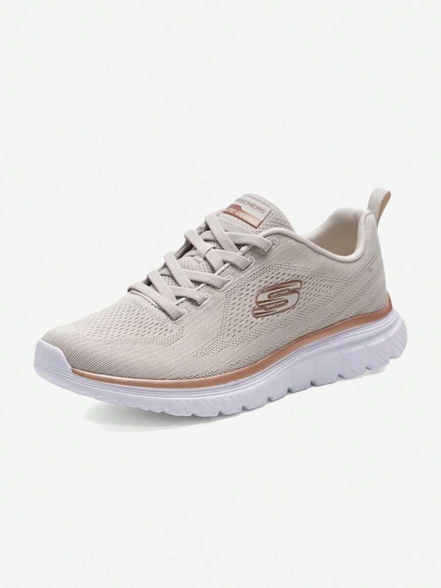 Skechers Women's Lightweight Mesh Running Shoes, Cushioned Casual Sports Shoes - Apricot - View 1