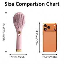 1件自清潔伸縮按摩髮梳，可清潔頭髮殘渣與頭皮的魔力髮梳，防靜電頭皮按摩便攜梳子，豐盈造型，適合居家與沙龍使用，易於造型，舒適手柄，適合所有髮質，貼心禮物，適合四季，居家防靜電髮梳，頭皮殘渣清潔梳，溫和護髮，豐盈髮梳 - 彩色 - 查看 11