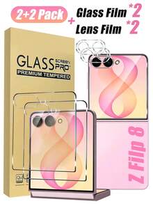 4-In-1 Set [2026 New] 2 Packs 9H Tempered Glass Screen Protector ForSamsung Galaxy Z Flip 8 (Front Screen Only) + 2 Packs HD Camera Lens Protector, Bubble Free, 9H Hardness, Fingerprint Unlock & Face ID Compatible, Easy Install, Case Friendly - Clear - View 12