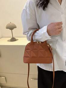Women's Shell Quilted Handbag - Brown - View 2
