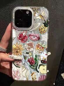 1PC Ins Sun & Star IMD Full Coverage Shockproof PC Phone Case Compatible With Apple 11 Pro Max/12 Pro Max/13 Pro Max/14 Pro Max/15 Pro Max/16 Pro Max/17 Pro Max - Multicolor - View 5