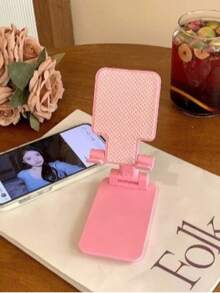 1pc Foldable Desktop Phone Stand, Adjustable Height,Portable Phone Holder, Essential For Women TravelAnd Kitchen, Compatible With All Phones - Multiple Styles - View 4
