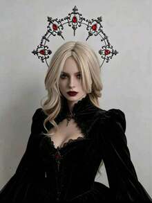 1pc Vintage Gothic Halo Headpiece For Women, Suitable For Various Holiday Parties, Cosplay And Other Occasions - Multicolor - View 5