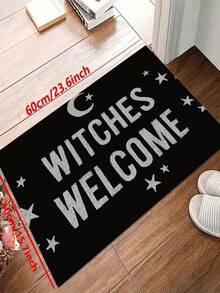 1pc New Halloween Witches Welcome Letter Star & Moon Pattern Door Mat, Suitable For Living Room, Bedroom, Indoor - Machine Washable - Flannel Material, Soft & Delicate, Skin-Friendly, No Pilling, Water-Resistant, Easy Care, Odorless - Perfect For Home Decor, Room Decor, Living Room Rug, Bedroom Rug, Bathroom Rug, Kitchen Rug, Area Rug, Hotel Decor - Area Rug, All Season - Multicolor - View 13