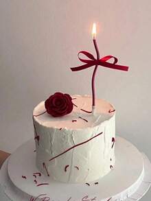 6/12入彎曲彩色生日蠟燭，生日蛋糕裝飾插牌，蛋糕裝飾，烘焙用品，烘焙店裝飾 - 紅色 - 查看 5
