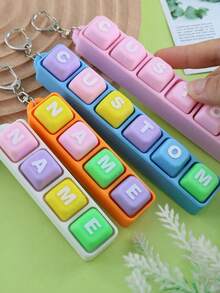 Customized Keyboard Keychain, Cute Macaron Color Bag Charm Key Chain, Personalized Name Gift For Friends And Colleagues, Customized Letter Keychain, Customizable - Multicolor - View 2