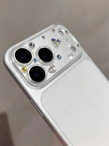 NNBILI 3D Bling Rhinestone Heart Camera Lens Protector, Compatible With IPhone 18 Pro/18 Pro Max/17 Pro/17 Pro Max, Glitter Diamond Camera Cover Film, Cute Women Phone Lens Decoration Sticker - Clear - View 7