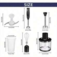 Mixer Listrik SOKANY 4-in-1, Daya Tinggi 500W, Kontrol 2 Kecepatan, Cocok untuk Mengocok Telur, Mencampur Daging, Membuat Makanan Bayi dan Jus, Sempurna untuk Penggunaan di Rumah dan Hotel, Juga Sebagai Pelengkap untuk Buah dan Makanan - Hitam - View 9