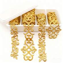 1M/2M Hot Melt Adhesive Metallic Lace Ribbon Crafts DIY Embroidery Golden Lace Trim Iron On Flower 3.2cm/7.6CM For Sewing Costumes Wedding Dresses Home Decor - Multicolor - View 11