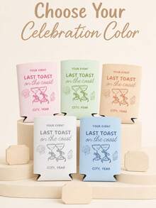 客製化照片婚禮易開罐套，可印姓名，個性化飲料杯套，訂婚慶祝活動趣味婚禮派對紀念品 - 彩色 - 查看 6