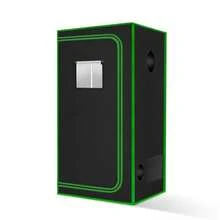 Tienda de campaña pequeña para aerogarden, 18 x 18 x 48 pulgadas, sistema de cultivo hidropónico, lona de Mylar de diamante 600D altamente reflectante con ventana de ventilación y bandeja - Negro - Ver 8