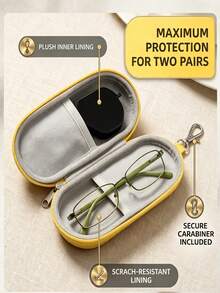 EVA Double-Layer Hard Shell Glasses Case, Portable Anti-Pressure Anti-Scratch Glasses Storage Box, High-End Women's Glasses Protective Case, Mother's Day Valentine's Day Gift - Multicolor - View 1