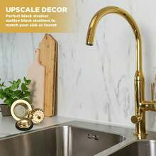 1 Set Gold/Black/Silver Kitchen Sink Drain Filter Strainer Set, Plated Sink Filter Basket With Push-Down Drain Plug, Anti-Clogging Sink Drain Cover, Suitable For Kitchen Sink, Random Color And Style - Multicolor - View 7