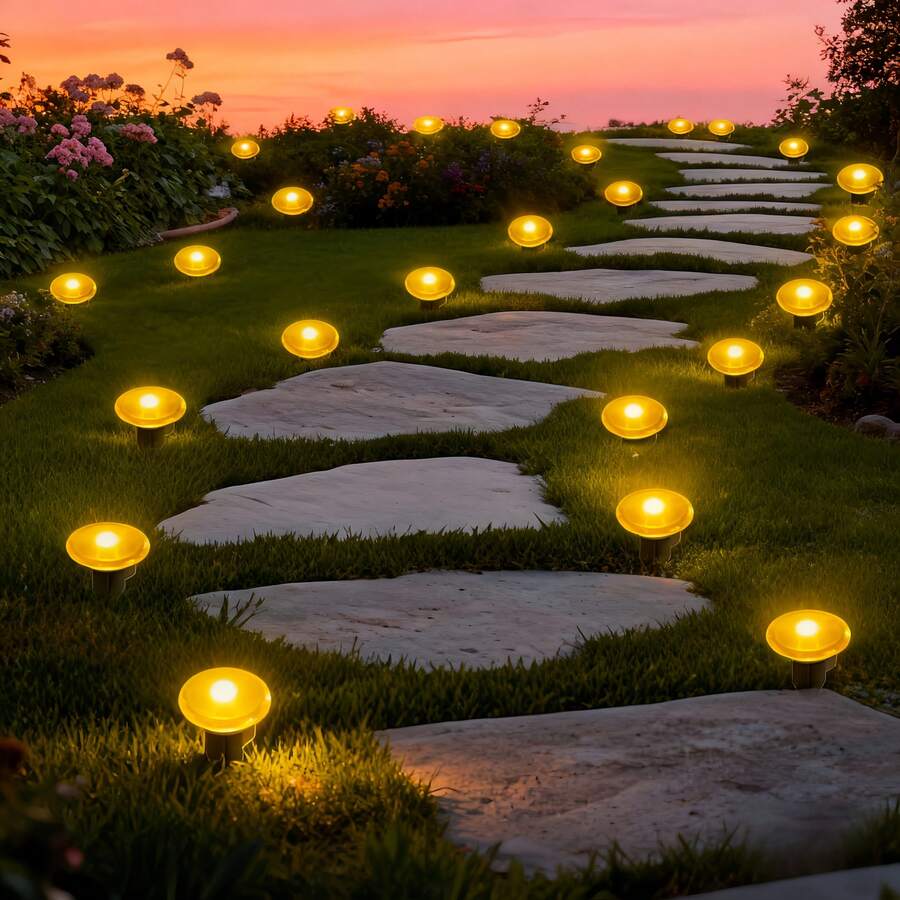 Firefly Glow Hidden Solar Ground Lights Warm Soft Ambient Light Waterproof Outdoor Cottagecore Garden Lawn Patio Pathway Decoration