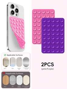 Double-Sided Silicone Suction Cup Phone Holder, Reusable Waterproof Non-Slip Phone & Tablet Suction Mount, Hands-Free Phone Stand, Suitable For Mirror, Glass, Tile, Self-Adhesive Phone Holder, For Makeup, Shower, Cooking, Video Recording - Multicolor - View 21