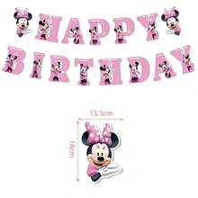 BUTTBILL Cartoon Mouse Theme Pink Bunting Hanging Swirls 3D Paper Flower Table Decor Cute Cartoon Style Birthday Party Gathering Decoration - Multicolor - View 3