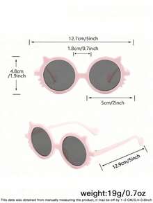 1set 3PCS Kids 9-14Y Multi‑Style Square Cat‑Eye Cat‑Ear Frames Transparent Accent Comfortable PC Kid‑Core Fashion Glasses For All‑Season Travel Use - Multicolor - View 10