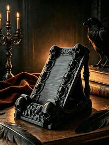 3D Gothic Skull Phone Stand, Creative Phone Holder, Desktop Phone Support. This Creative Desktop Decoration Is Suitable For Placement In Living Room, Bedroom, Office, Study Room. It Is Also An Ideal Choice For School Supplies, Compatible With All Smartphones And Tablets, Stable And Anti-Slip Desktop Storage, Essential For Office And Home Daily Use, Portable Travel Desktop Phone Stand Accessory - Bestselling Model - View 2