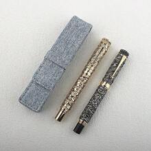Luxury Gold Embossed Cloud Pattern Fountain Pen Vintage Metal Carved M Nib Business Signature Writing Pen Collectible Gift Stationery - Huabiao - View 1
