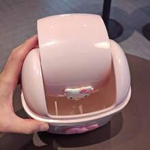 SANRIO Tempat Sampah Bentuk Kucing dengan Tutup Flip, Keranjang Penyimpanan Meja Kreatif, Cocok untuk Asrama, Kantor, Meja Rumah, Pekerja Kantor, Mahasiswa, Pengatur Sampah Meja, Wadah Penyimpanan Sampah dan Pengatur Kekacauan - A - View 4