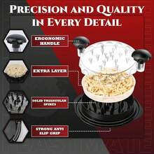 Upgraded 3-Layer Chicken Shredder Twist With Removable Tray For Mess-Free Meat Pulling. Large Chicken Breast Shredder Tool Includes Bonus Cleaning & Sponge Brushes. Clear Lid, Non-Slip Base & Heat Resistant. Perfect Mother's Day Kitchen Gift. - Multicolor - View 8
