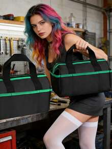 Upgraded Tool Bag Organizer (Tools Not Included), 14.1-Inch Tool Box, Multi-Compartment Pocket Design, Zipper Closure, Reinforced Structure, Suitable For Electricians, Plumbers, Daily Maintenance, Industrial And Home Renovation - A - View 5