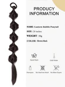 2pcs Black/Brown/Gold Long Twisted Rope Ponytail Hair Extensions With Rubber Band, 20 Inch Braided Hair Extensions For Women Daily Use - Multicolor - View 6