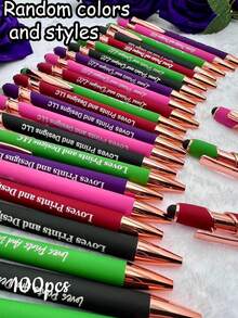 Mixed Color Quotes Series Retractable Ballpoint Pens Large Capacity Set (50/80/100pcs) – Back To School Clickable Writing Pens, Creative Gift And Office Signing Pens, Suitable For Teachers And Students - Bamboo Pen - View 7