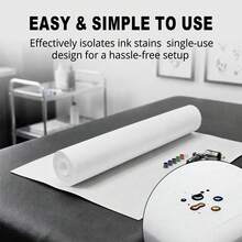 Disposable Tattoo Table Pad Roll, Anti-Ink & Waterproof Countertop Isolation Cloth, Effectively Isolates Ink Stains, Keeps Tattoo Workbench Clean, Protective Table Cover For Professional Tattoo Artists & Beginners - White - View 1
