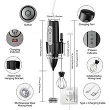Lalayuan 1pc Mini Portable USB Rechargeable 3-Speed Handheld Milk Frother/Egg Beater, Includes Charging Cable - View 11