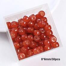 30pcs 8*6mm Retro Imitation Jade Glass Cylinder Loose Beads, Handmade DIY Jewelry Accessories, Spacer Beads For Bracelet Necklace Earring Craft Making - 8*6mm Glass Tube Beads - View 7
