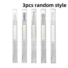5pcs 3ml Empty Refillable Applicator Pens, Cosmetic Dispensing Containers With Brush Tips, Portable Liquid Makeup Pens For Lip Oil, Essence & Nail Care, Travel Beauty Accessories - View 9