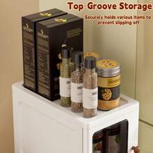 Multifunctional Stackable Rolling Storage Cabinet With Transparent Doors, Pantry Organizer, Kitchen Bathroom Shelf, Modular Stackable Rack For Kitchen, Bedroom, Bathroom, Pantry, Narrow Space Storage, 3/4/5/6 Tiers - View 6