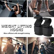 2pcs Set Fitness Squat Weightlifting Pull-Up Wrist Hooks Horizontal Bar Sports Equipment, Used To Reduce Strength Training, Not Hand Strength Hook Gym Accessories - Black - View 1