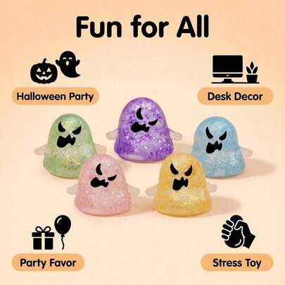 1pc Halloween Ghost Pinch Music Maltose Squeezing Ventilatory Toy Grip Stress Relieving Ball Squishy Baby,Kids Toys,Toys For Kids,Toys For Girl, Dumpling,Party Favors For Kids,Squishy,Squishies,Squishy Toys,Squishy's,Crunchy Squishy,Squishes