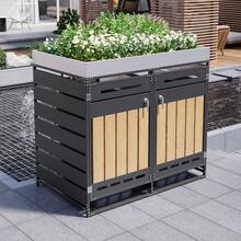 Storage Cabinet With Planter, Black Wood Veneer - 黑色 - 查看 1