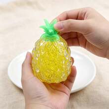1pc Crunchy Squishy Soft Fast Rebound Transparent Pineapple Shaped Squeeze Toy, Sensory Stress Relief Squeeze Ball, Realistic Cheese Decompression Toy, Relax And Focus, Fashionable Practical Gift, Suitable For Birthday, Easter, Halloween, Christmas And Various Party Gifts - Multicolor - View 5