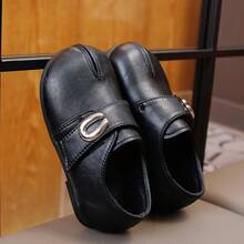 Children's Metal Buckle Soft Sole Split Toe Shoes, Simple Versatile Design, Suitable For Daily Wear, School, Formal Gatherings - Black - View 3