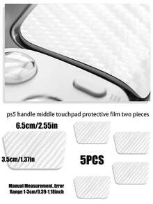 5pcs Compatible Pad Skin Sticker, Controller Touchpad Protector Film, White - View 6