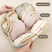 1pc Tassel Velvet 3-In-1 Bra Storage Bag/Color Block Bra Bag/Travel Underwear Organizer/Multi-Layer Underwear Storage Bag/Dust-Proof Underwear & Socks Organizer/Intimate Apparel Storage Bag/Portable Travel Storage Bag - View 5